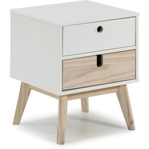 Kiara Night Table (Pair) - White and Light Pine Finish by Andrew Piggott Contemporary Furniture