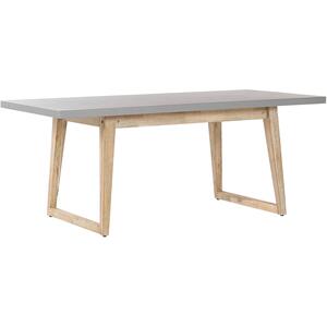 Oria Grey Concrete Top & Wood Garden Table 180 x 90cm