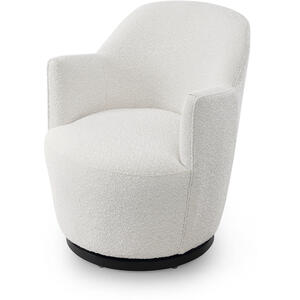Arko Swivel Occasional Chair in Ivory or Grey Fabric