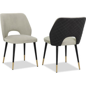 Jagger Velvet Dining Chairs in Grey or Beige - Set of 2