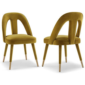 Pigalle Velvet Dining Chair - Mustard Yellow, Green or Grey Velvet