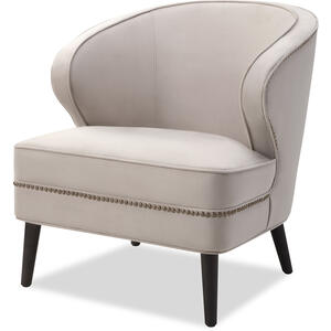 Lindsay Art Deco Occasional Chair - Grey & Natural Velvet