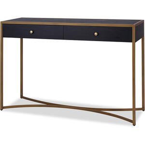 Rivoli Dressing Table in Black Ash & Brass