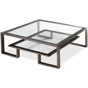 Mayfair Glass Square Coffee Table in Steel, Bronze or Brass