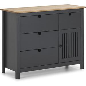 Bruna Painted Wood Chest of Drawers - Matt Grey / Waxed Pine by Andrew Piggott Contemporary Furniture