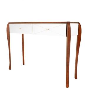 Camila Art Deco Mirrored & Stained Wood Console Table