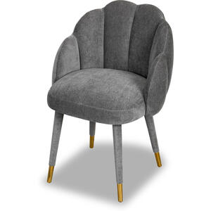 Mina Shell Dining Chair in Sysley Dark Grey Velvet