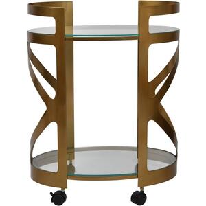 Metropolitan Drinks Trolley Satin Bronze Finish with Glass Shelves by The Arba Furniture Company