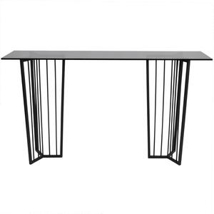 Abington Black Frame and Tinted Glass Console Table by The Arba Furniture Company