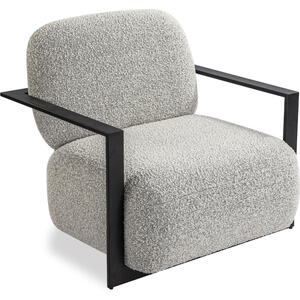 Archivolto Occasional Chair in Light Grey Boucle or Beige Fabric