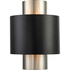 Logan Art Deco Wall Lamp in Brass or Nickel and Black