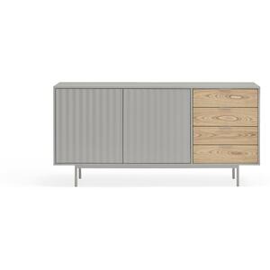 Sierra Two Door Four Drawer Sideboard - Matt Light Grey and Light Oak Finish by Andrew Piggott Contemporary Furniture