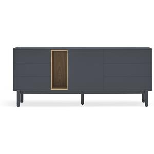 Corvo One Door Six Drawer Sideboard - Grey Anthracite and Light Oak Finish by Andrew Piggott Contemporary Furniture