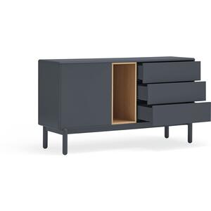 Corvo One Door Three Drawer Sideboard - Grey Anthracite and Light Oak Finish by Andrew Piggott Contemporary Furniture