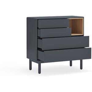 Corvo Four Drawer Chest - Grey Anthracite and Light Oak Finish by Andrew Piggott Contemporary Furniture