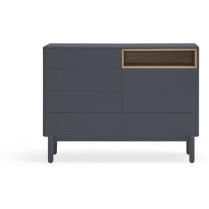 Corvo Seven Drawer Chest - Grey Anthracite and Light Oak Finish by Andrew Piggott Contemporary Furniture