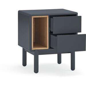 Corvo Two Drawer Night Tables (Pair) - Grey Anthracite and Light Oak Finish by Andrew Piggott Contemporary Furniture