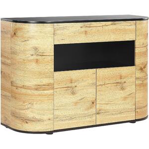 Jerome 4 Door Sideboard in Light Wood and Black Finish