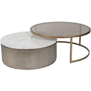 Belvedere Vintage Gold Set of 2 Nesting Coffee Tables