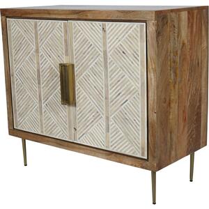 Linden Bone and Mango Wood 2 Door Cabinet by The Arba Furniture Company