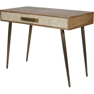 Linden Bone & Mango Wood Desk / Dressing Table with 1 Drawer