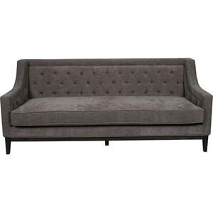 Theodore 3 Seater Buttoned Sofa in Warm Grey Fabric