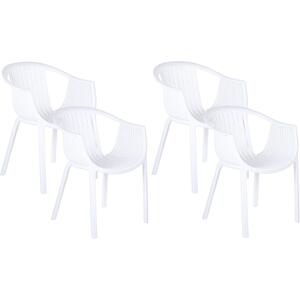 NAPOLI Set of 4 Plastic Garden Chairs in White, Black or Beige
