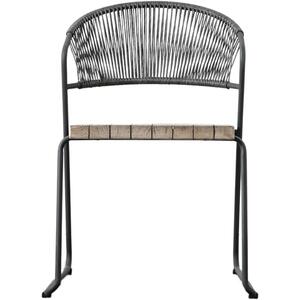Nardo Garden Iron & Teak Dining Chairs - 2 pack