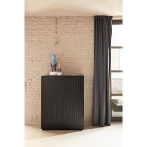 Doric Two Door Occasional Cabinet  with two internal drawers - Lacquered Black Finish