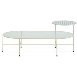 Nix Iron and Glass Coffee Table - Cream Finish by Andrew Piggott Contemporary Furniture