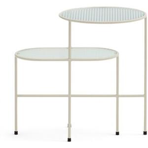 Nix Iron and Glass Lamp Table - Cream Finish by Andrew Piggott Contemporary Furniture