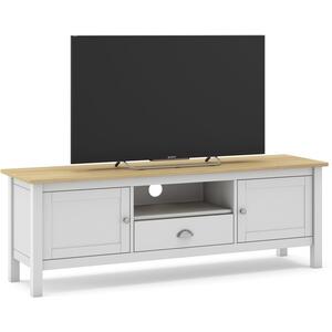 Lucena TV Stand - White and Waxed Pine by Andrew Piggott Contemporary Furniture