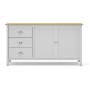 Lucena Two Door/Three Drawer Sideboard - White and Waxed Pine
