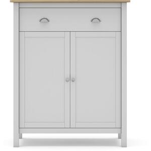 Lucena Two Door One Drawer High Sideboard - White and Waxed Pine by Andrew Piggott Contemporary Furniture