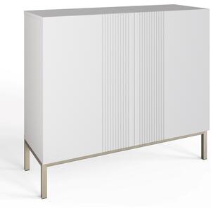 Frank Olsen Iona LED and Wireless Charging Tall Sideboard in White