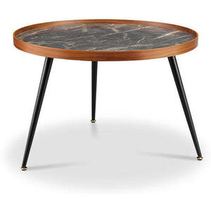 JF328 Siena Coffee Table Walnut & Black Marble by Jual Furnishings