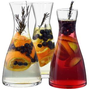 Glass Bar Carafes - Set of 3 - 25cm to 27cm High