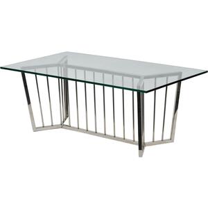 Binton Stainless Steel Frame & Clear Glass Rectangular Coffee Table