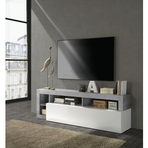 Florence Small TV Stand - White Gloss and Grey Finish