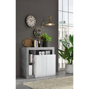 Florence Sideboard Two Doors - White Gloss and Grey Finish by Andrew Piggott Contemporary Furniture