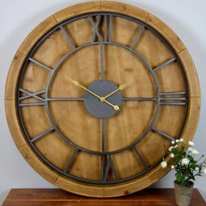 Oversized Large Wooden Roman Numerals Wall Clock by The Orchard