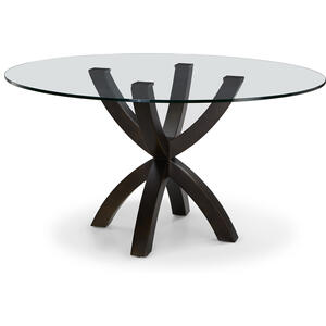 Malone Round 140cm Glass Dining Table with Black Legs 