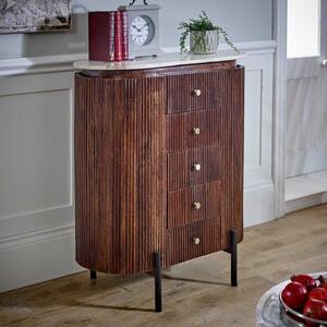 
Opal Mango Wood Wide Chest Of Drawers with Marble Top & Metal Legs  by Indian Hub