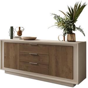 Luna Two  Doors / Three Central Drawers  Sideboard - Cashmere and Mercure Oak Finish