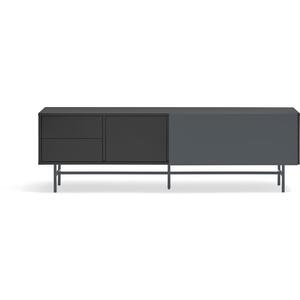 Nube TV Cabinet  One Door/One Sliding Door /Three Drawers  - Black and Anthracite Grey Finish