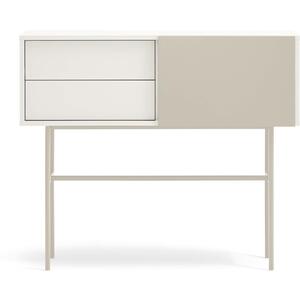 Nube Console Table Two Door/ One Sliding Door - Cream and Light Sand  Finish