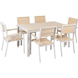 COMO Garden Table and 6 Chairs Polywood and Black