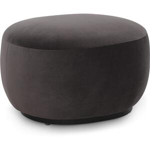 Polter Curved Ottoman in Kaster II Black Slate Velvet