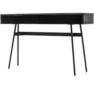 Bronks Black Acacia Console Table with Two Drawers 130cm by The Arba Furniture Company