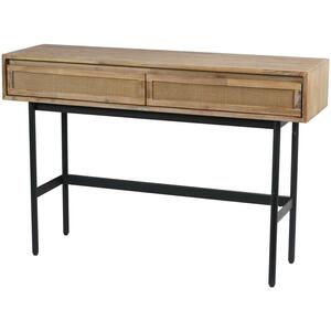 Maddox Antiqued Acacia Wood 2 Drawer Console Table